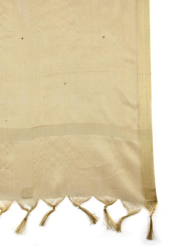 Embellished Tissue Silk Dupatta Gold