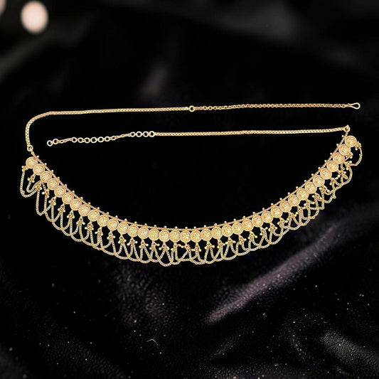 Gold coin design temple style chain belt waist accessory kamarpatta