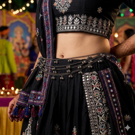 Oxidized polished chain belt waist accessory kamarpatta