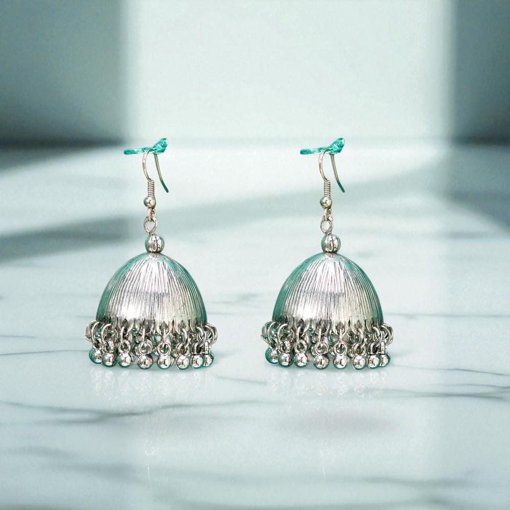 Jhumki With Oxidised Plating