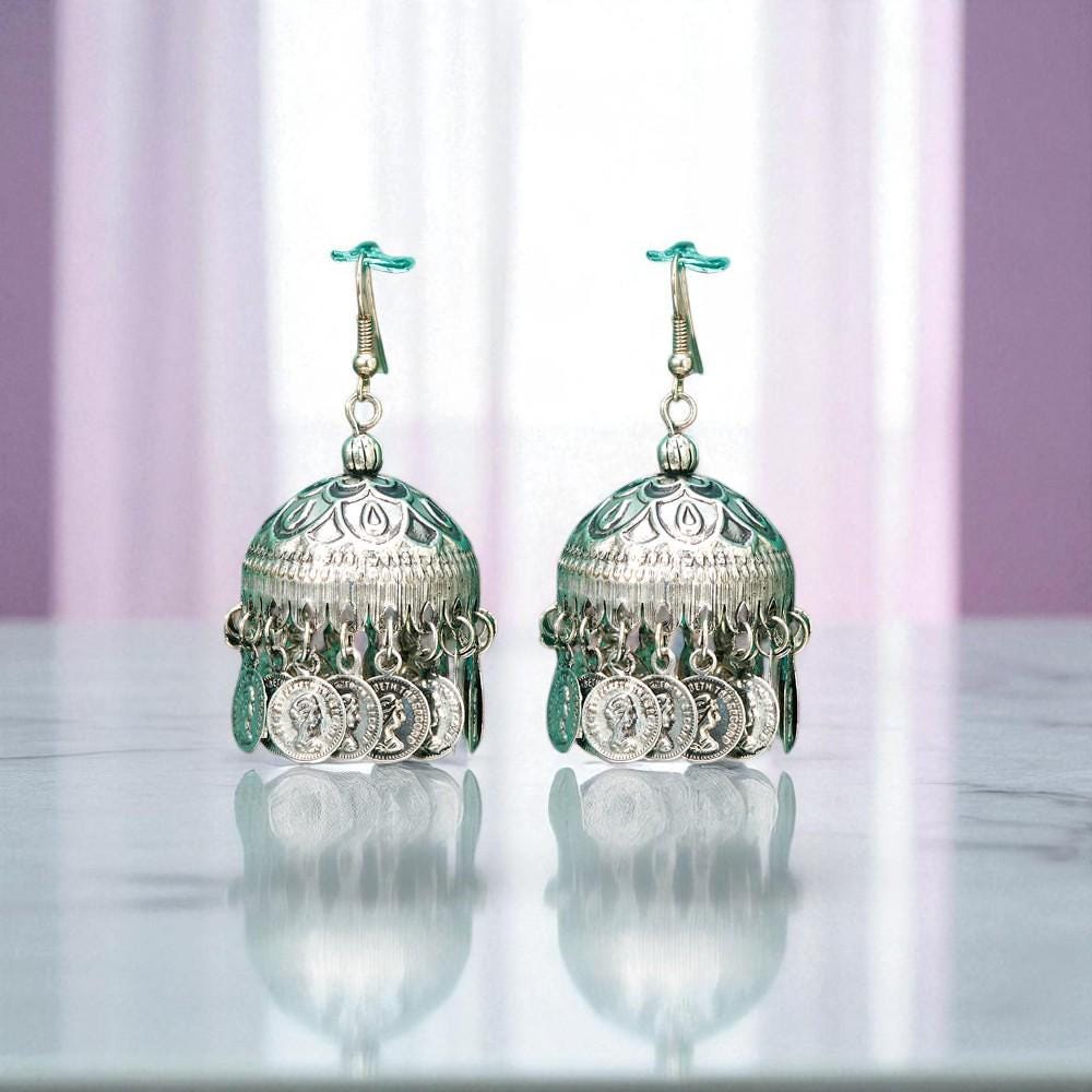 Jhumki With Oxidised Plating