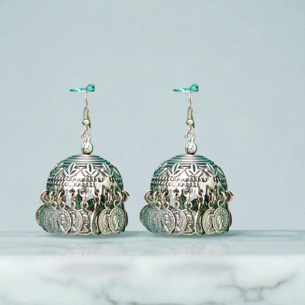 Jhumki With Oxidised Plating