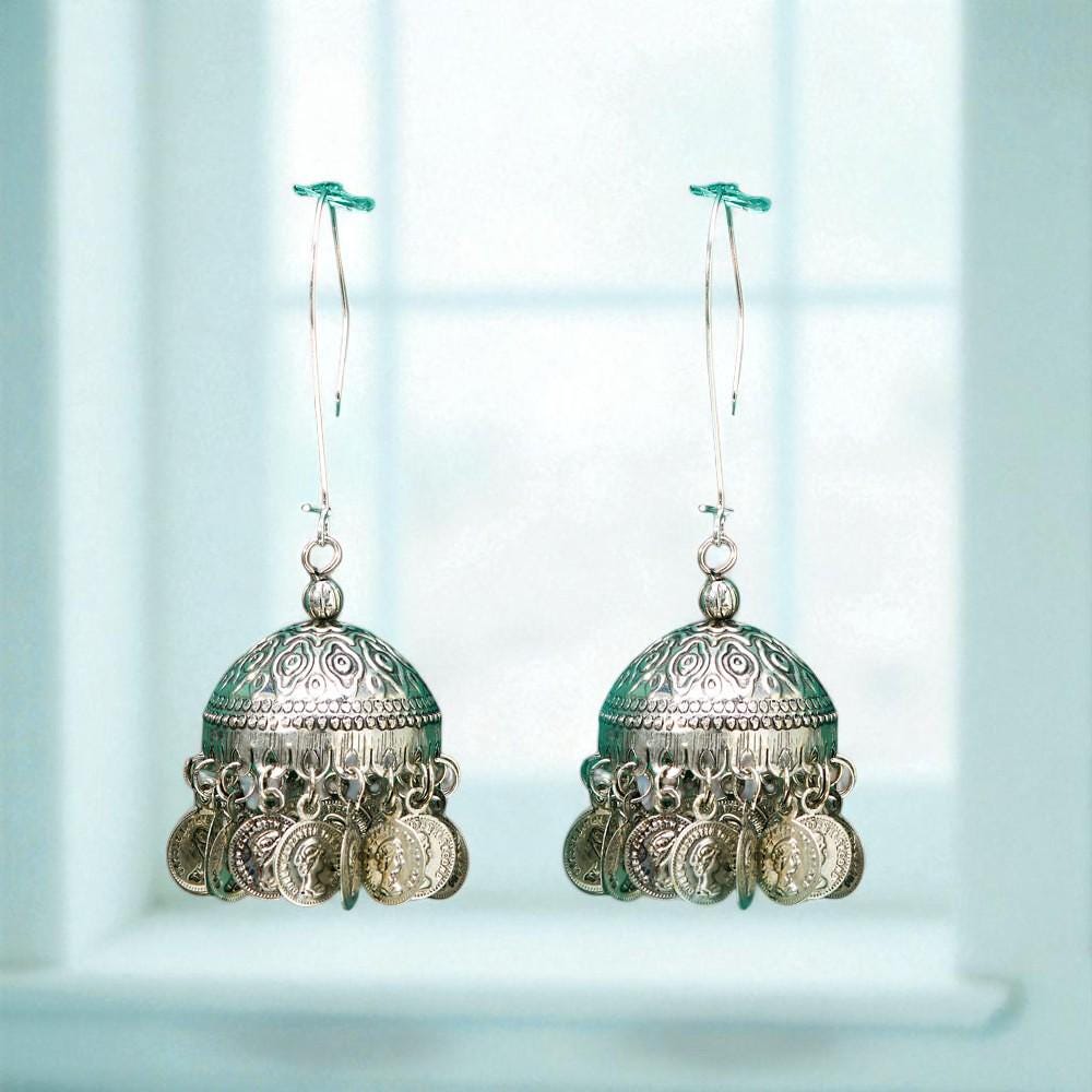 Jhumki With Oxidised Plating