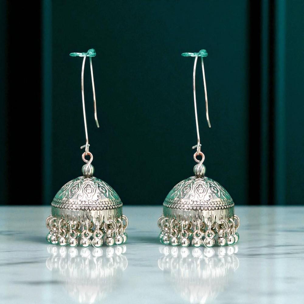 Jhumki With Oxidised Plating