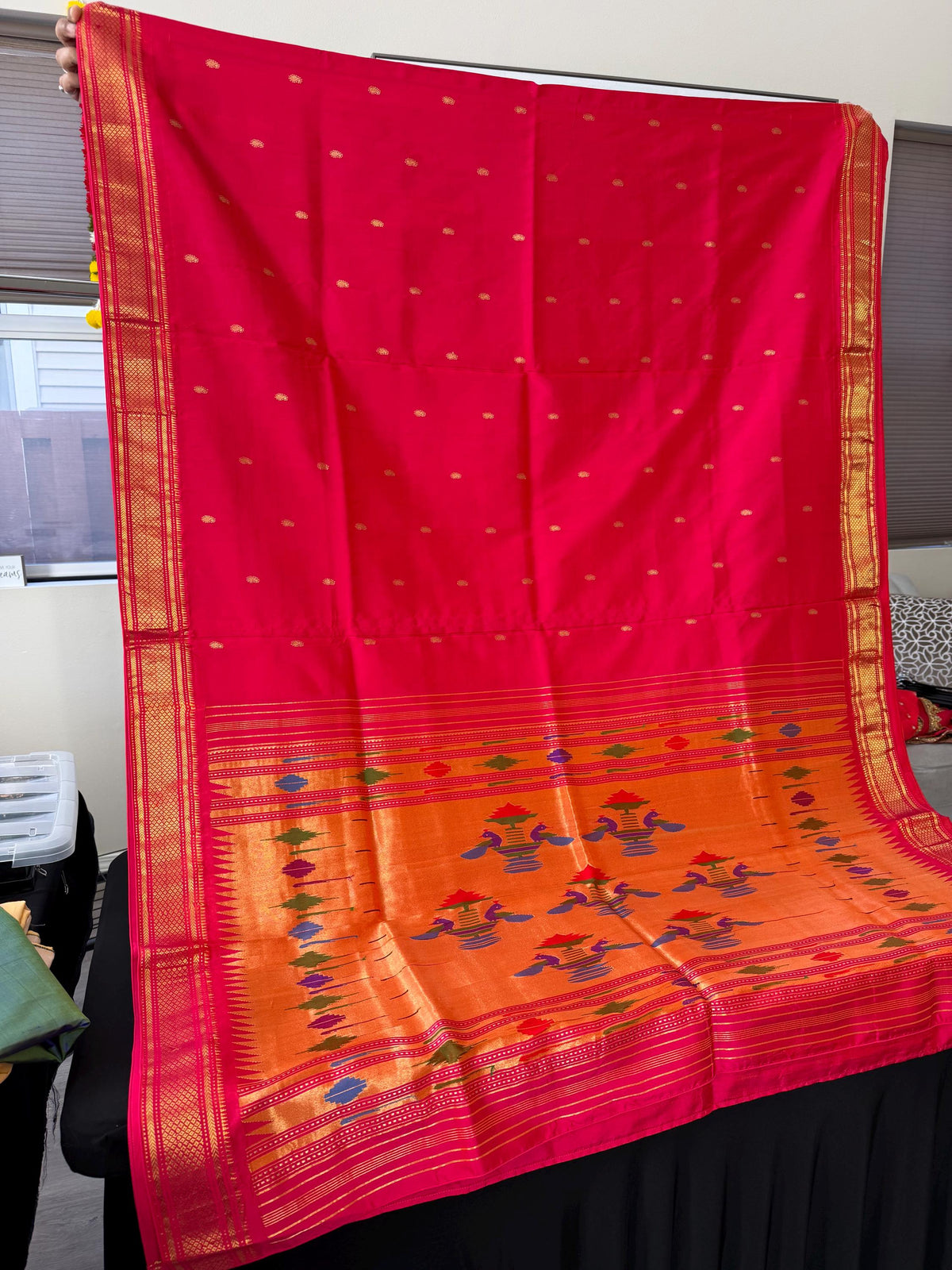 Handloom Pure silk Paithani Saree premium quality with traditional pallu
