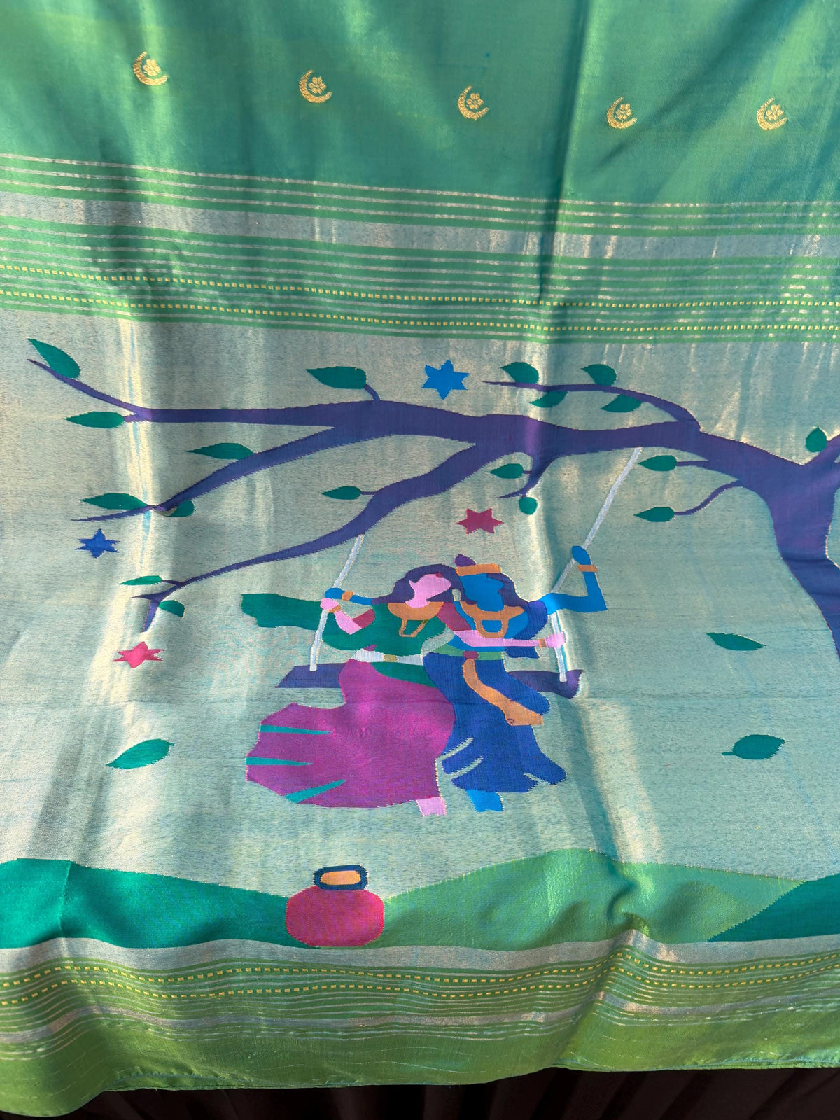 Handloom Pure silk Paithani Saree premium quality with traditional pallu