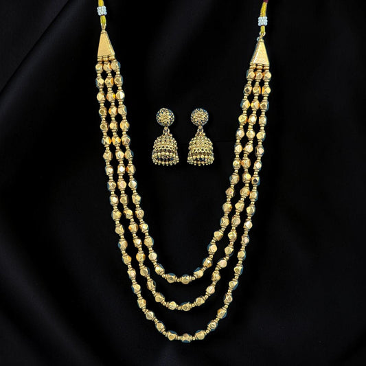 Maharashtrian-style astapailu maal layered necklace set chunky astapailu