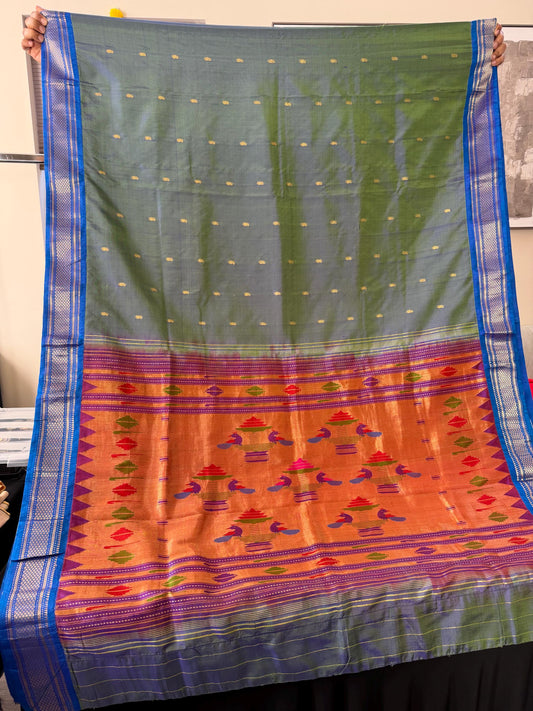 Handloom Pure silk Paithani Saree premium quality with traditional pallu