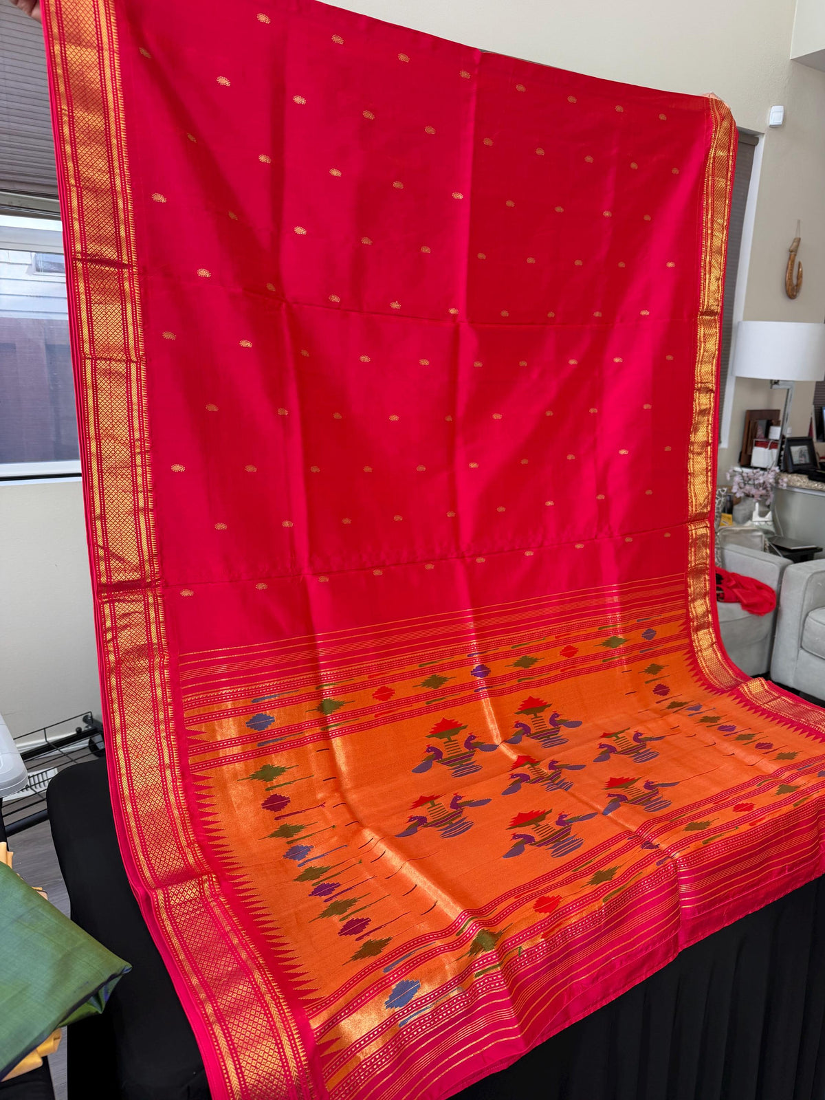 Handloom Pure silk Paithani Saree premium quality with traditional pallu