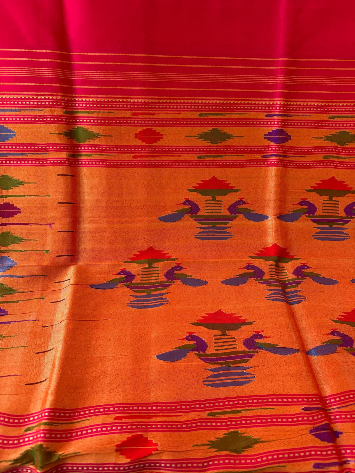 Handloom Pure silk Paithani Saree premium quality with traditional pallu