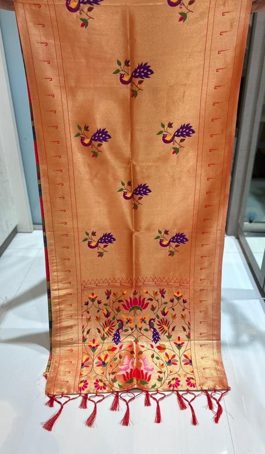 Full Brocade Half width full length Semi Silk Paithani Dupattas