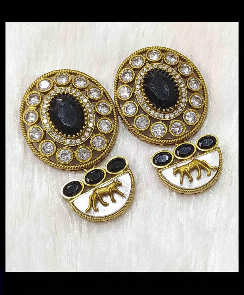 Sabya inspired earrings, gold polished