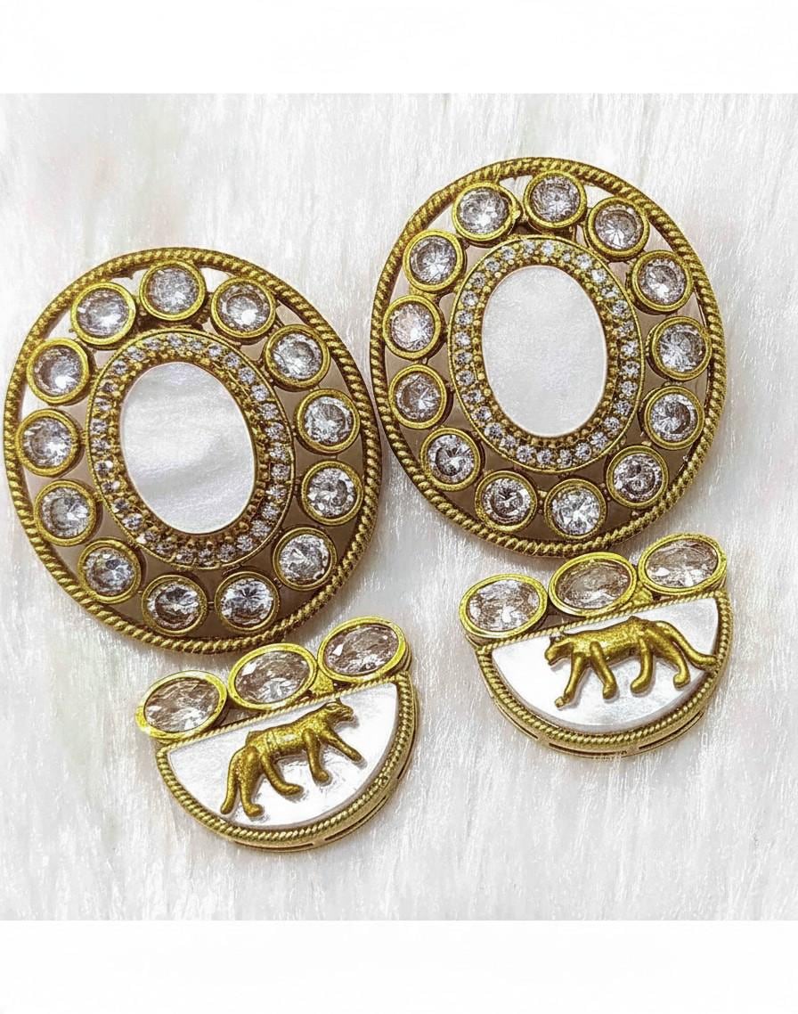 Sabya inspired earrings, gold polished