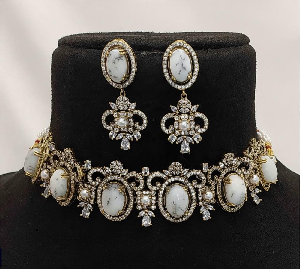 Sabyasachi inspired necklace set gold polished choker