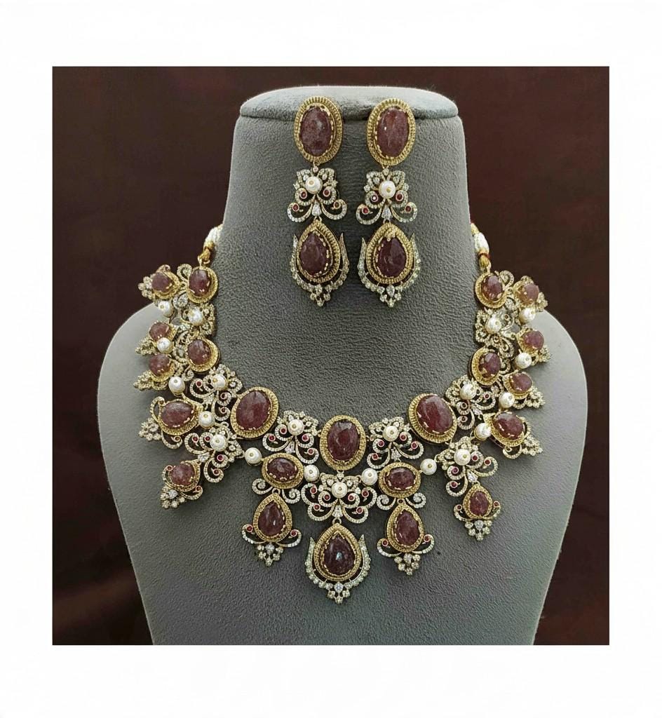 Sabyasachi inspired necklace set gold polished choker