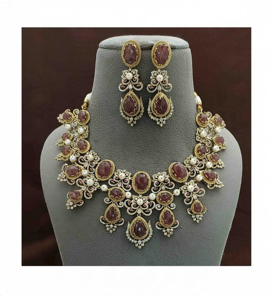 Sabyasachi inspired necklace set gold polished choker