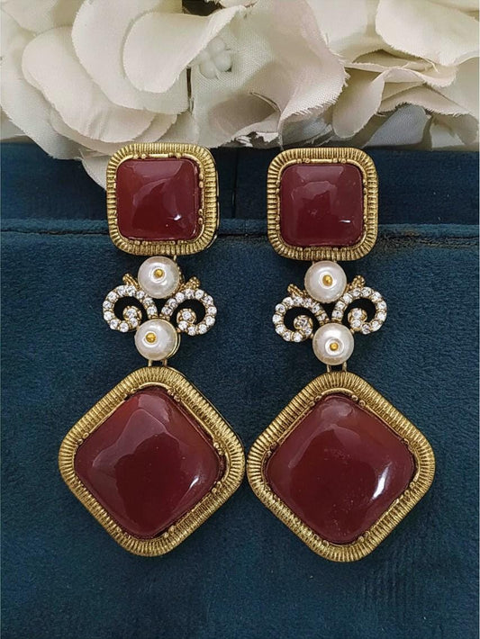 Sabya inspired earrings, gold polished