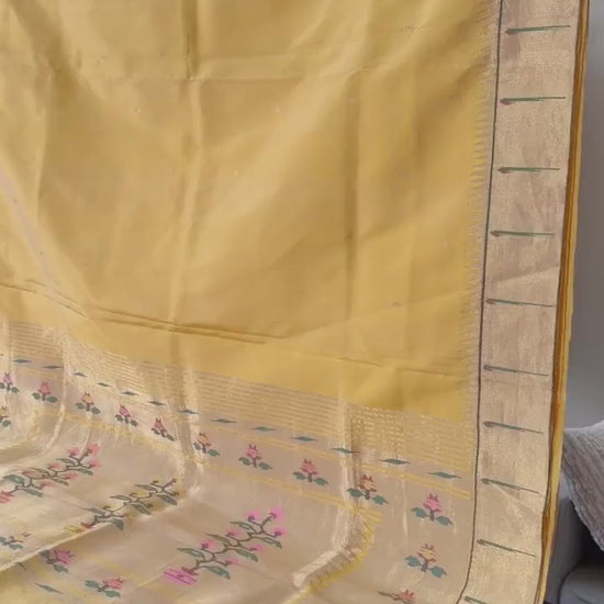 Handloom Pure silk Muniya border Paithani Saree premium quality with designer geometric pallu