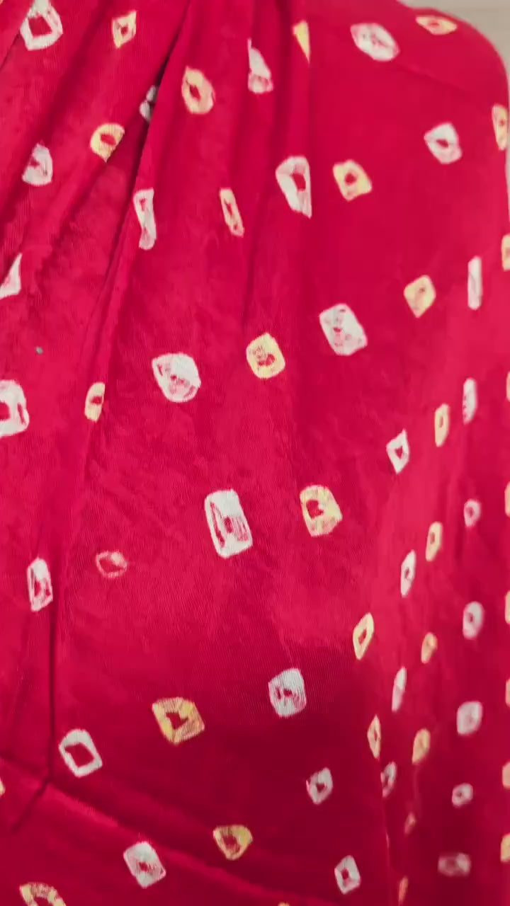 Pure Gajji silk soft handmade handwork Bandhani dupatta stole