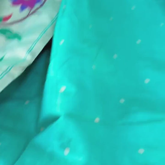 Soft Khadi raw silk Paithani Saree with single muniya border semi silk