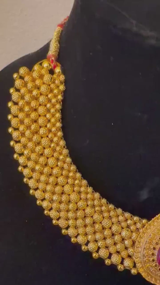 Maharashtrian Thushi gold ruby