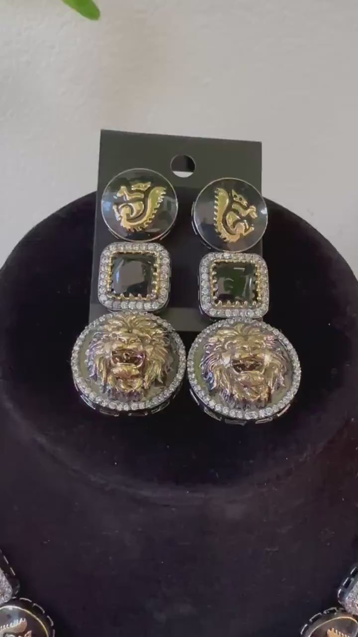 Sabyasachi inspired long necklace set victorian polished